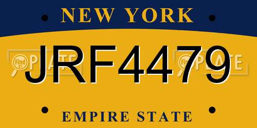 JRF4479 New York License Plate