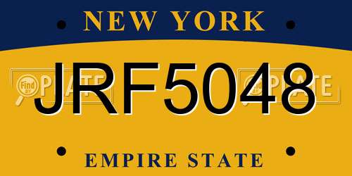 JRF5048 New York License Plate