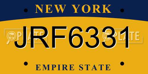 JRF6331 New York License Plate
