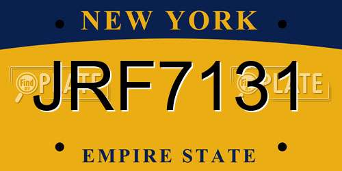 JRF7131 New York License Plate