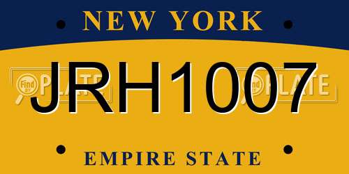 JRH1007 New York License Plate