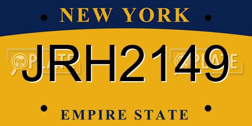 JRH2149 New York License Plate