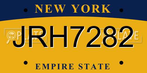 JRH7282 New York License Plate