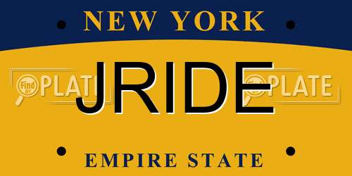 JRIDE New York License Plate
