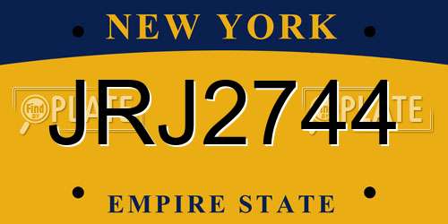 JRJ2744 New York License Plate