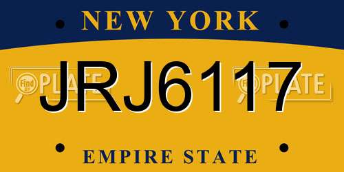 JRJ6117 New York License Plate
