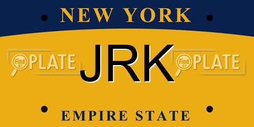 JRK New York License Plate