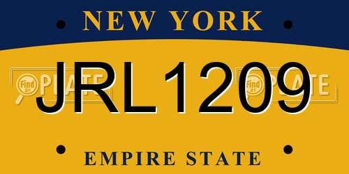 JRL1209 New York License Plate