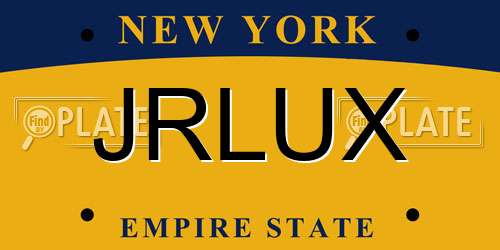 JRLUX New York License Plate