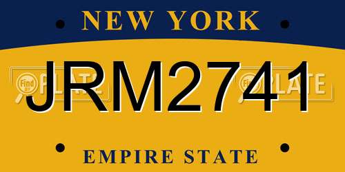 JRM2741 New York License Plate