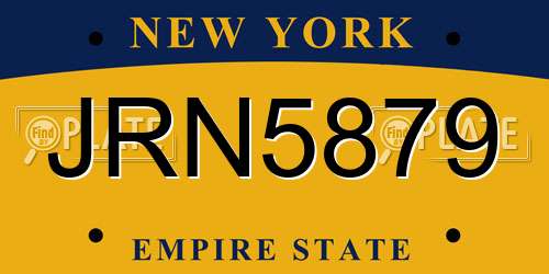 JRN5879 New York License Plate