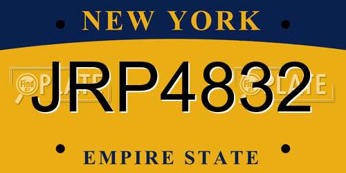 JRP4832 New York License Plate