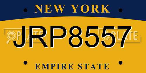 JRP8557 New York License Plate