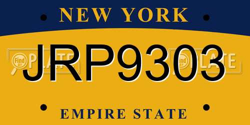 JRP9303 New York License Plate