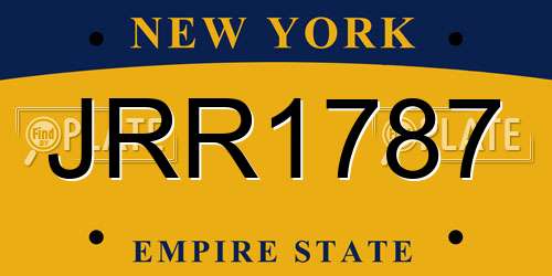 JRR1787 New York License Plate