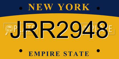 JRR2948 New York License Plate