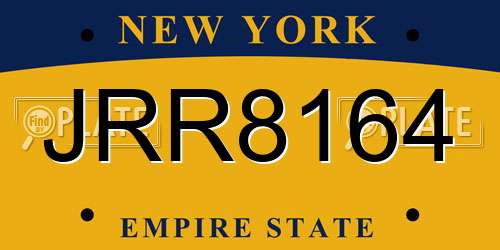 JRR8164 New York License Plate