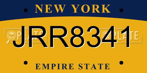 JRR8341 New York License Plate
