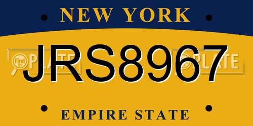JRS8967 New York License Plate