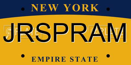 JRSPRAM New York License Plate