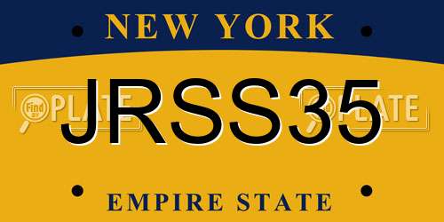 JRSS35 New York License Plate