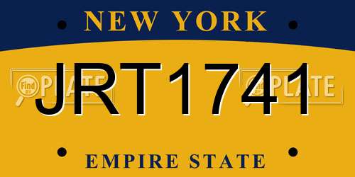 JRT1741 New York License Plate