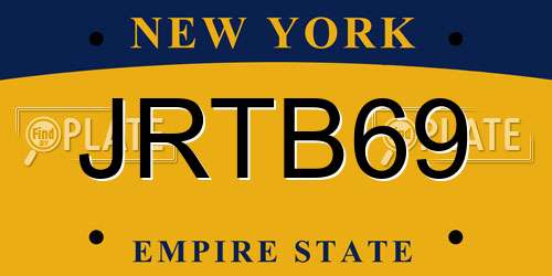 JRTB69 New York License Plate