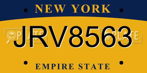 JRV8563 New York License Plate