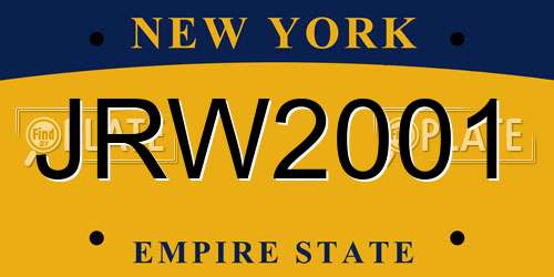 JRW2001 New York License Plate