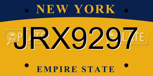 JRX9297 New York License Plate