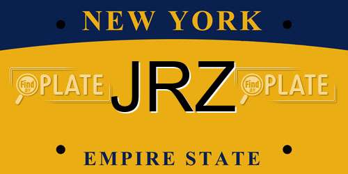 JRZ New York License Plate