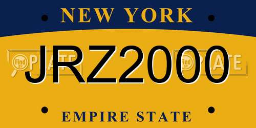 JRZ2000 New York License Plate