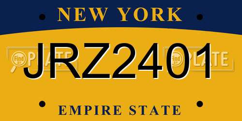 JRZ2401 New York License Plate