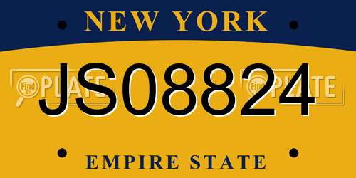 JS08824 New York License Plate