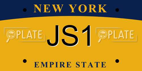 JS1 New York License Plate