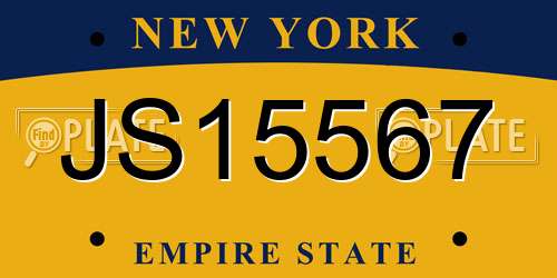 JS15567 New York License Plate