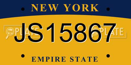 JS15867 New York License Plate