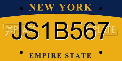 JS1B567 New York License Plate
