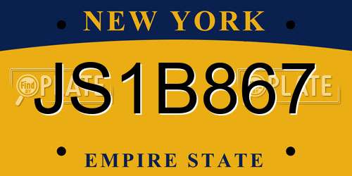 JS1B867 New York License Plate
