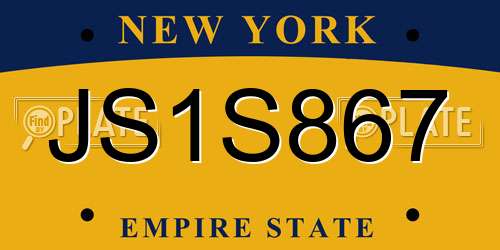 JS1S867 New York License Plate