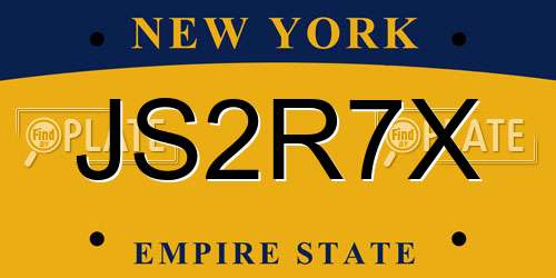JS2R7X New York License Plate