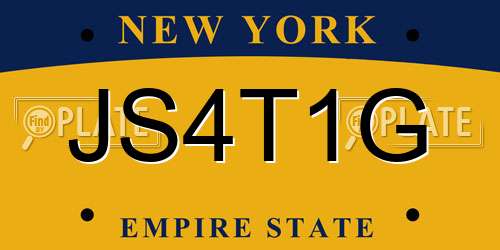 JS4T1G New York License Plate