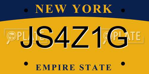 JS4Z1G New York License Plate