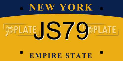 JS79 New York License Plate