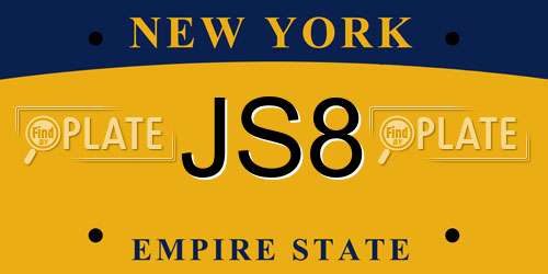 JS8 New York License Plate