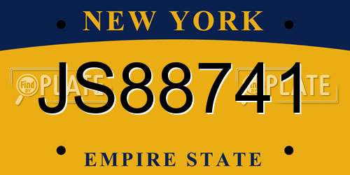 JS88741 New York License Plate