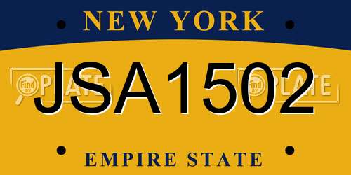 JSA1502 New York License Plate