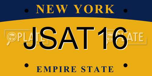 JSAT16 New York License Plate