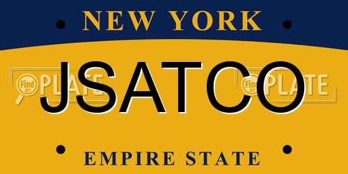 JSATCO New York License Plate