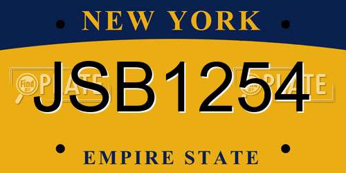 JSB1254 New York License Plate